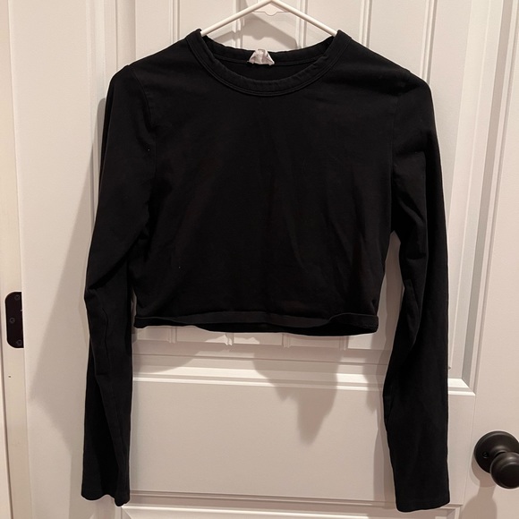 Brandy Melville Tops - plain black cropped long sleeve